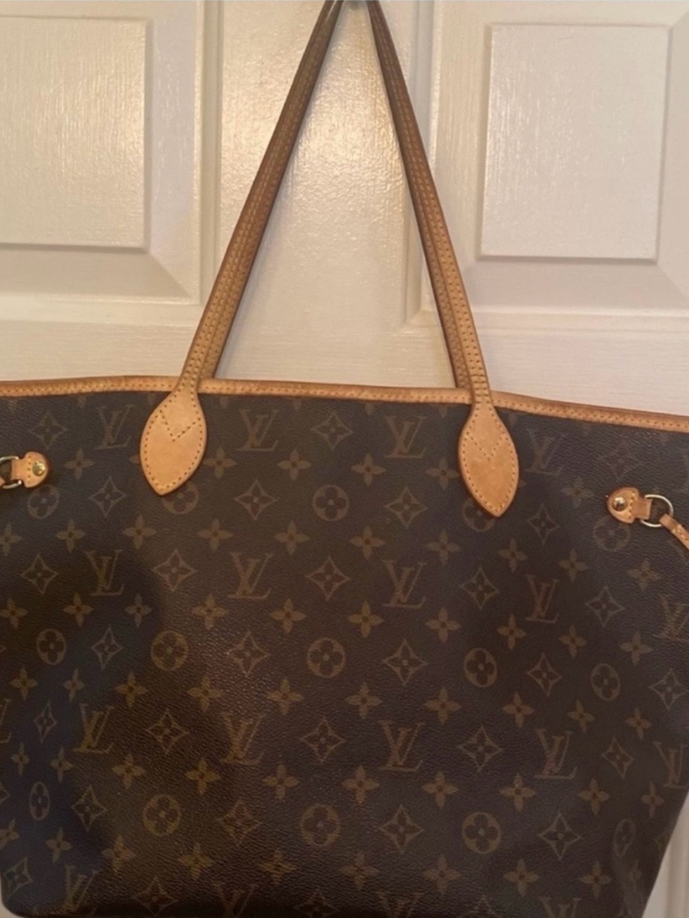 Louis Vuitton Monogram Canvas Tote in Brown with Tan Trim ((Authentic))